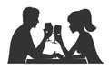 Man and woman drink wine