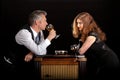 Man woman drinking wine bar Royalty Free Stock Photo