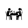 man, woman, eating in restaurant icon. Element of dinner in a restaurant illustration. Premium quality graphic design icon. Signs