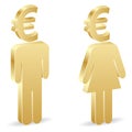Man and woman with euro