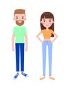 Man and Woman Everyday Apparel Vector Illustration