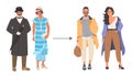 Man and woman evolution fashion trend vector