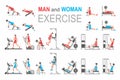 Man and Woman exercise Royalty Free Stock Photo