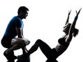 Man woman exercising abdominal workout fitness Royalty Free Stock Photo