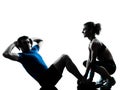 Man woman exercising abdominal workout fitness Royalty Free Stock Photo