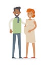 Man and Woman Expecting Baby. Young Family. Royalty Free Stock Photo