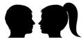 Man and woman face profile Royalty Free Stock Photo