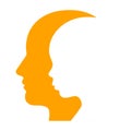 Man and Woman Face Profile Silhouette. Vector Royalty Free Stock Photo