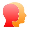 Man and Woman Face Profile Silhouette. Vector Royalty Free Stock Photo