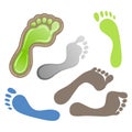 Man, woman foot prints set Royalty Free Stock Photo