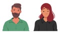 Man And Woman With Furrowed Brows And Downturned Lips Reveal A Deep Dissatisfaction, Male And Female Characters Royalty Free Stock Photo