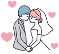 Man and woman getting married Wedding Simple Illustration