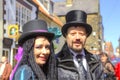 Man and woman in Gothic attire and make-up. Royalty Free Stock Photo