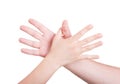 Man and woman hands reaching each other Royalty Free Stock Photo