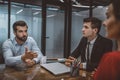 Man and woman having an argument in the lawyers office Royalty Free Stock Photo