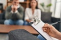 Man and woman having couple therapy session at psychology clinic Royalty Free Stock Photo