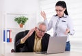 Man and woman having problem in their work Royalty Free Stock Photo