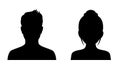 Man and woman head icon silhouette. Male and female avatar profile, face silhouette sign Ã¢â¬â for stock vector Royalty Free Stock Photo