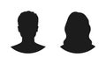 Man and woman head icon silhouette. Male and female avatar profile, face silhouette sign Ã¢â¬â vector