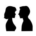 Man and woman head silhouette vector