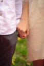 Man and woman hold hand standing near each other Royalty Free Stock Photo