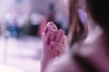 Man and woman hold hands close up Royalty Free Stock Photo