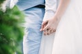 Man and woman hold hands close up Royalty Free Stock Photo