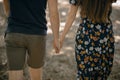 Man and woman hold hands close up Royalty Free Stock Photo