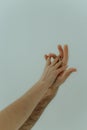 Human hands on a light background. the concept of unity, friendship and love Royalty Free Stock Photo