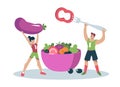 Man and woman holding vegetables. Healthy and active lifestyle Royalty Free Stock Photo