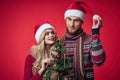 man and woman holiday new year christmas romance