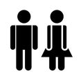 Man and woman icon sign. Toilet symbol isolated. Male and female sign for restroom. Girl and boy WC pictogram for bathroom Royalty Free Stock Photo