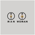 Man and Woman icon in flat style Royalty Free Stock Photo