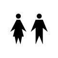 Man and woman icon. Girl and boy WC pictogram for bathroom. Male and female sign for restroom. Vector toilet symbol Royalty Free Stock Photo