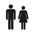 Man and woman icon on isolated background. Modern flat pictogram. Simple flat symbol for web site design