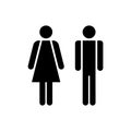 Man and woman icon. Male and female sign for restroom. Girl and boy WC pictogram for bathroom. Vector toilet symbol Royalty Free Stock Photo