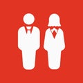 The man and woman icon. Partners And Human symbol. Flat Royalty Free Stock Photo