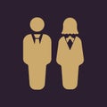 The man and woman icon. Partners And Human symbol. Flat Royalty Free Stock Photo