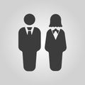 The man and woman icon. Partners And Human symbol. Flat Royalty Free Stock Photo