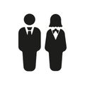 The man and woman icon. Partners And Human symbol. Flat Royalty Free Stock Photo