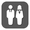 The man and woman icon. Partners And Human symbol. Flat Royalty Free Stock Photo