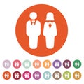 The man and woman icon. Partners And Human symbol. Flat Royalty Free Stock Photo