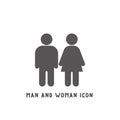 Man and woman icon simple flat style vector illustration