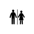 Man and Woman Icon Vector. Simple flat symbol. Perfect Black pictogram illustration on white background. EPS 10 Royalty Free Stock Photo