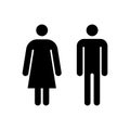 Man and woman icon. Vector toilet symbol. Male and female sign for restroom. Girl and boy WC pictogram for bathroom Royalty Free Stock Photo