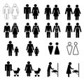 Man and woman icons set. male and female sign and symbol. Girls and boys Royalty Free Stock Photo