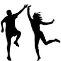 Man and woman jumping Royalty Free Stock Photo