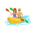 Man and woman kayaking