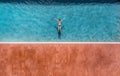 woman man water blue pool summer swimming underwater sport vacation travel leisure. Generative AI. Royalty Free Stock Photo