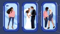 Quarantine coronavirus wedding.Virtual marriage ceremony.